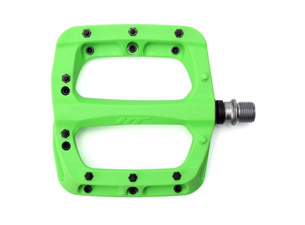 HT PA03A Platformpedal Neon Grønn Nylon Composite, 107x105mm,16-pins,345gr 