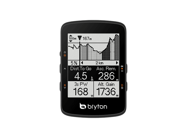 Bryton Rider 460 E GPS Computer 2.6" , Mono LCD skjerm, full GNSS 